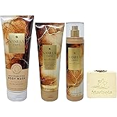 Bath & Body Works Vanilla Café Trio Gift Set - Moisturizing Body Wash - Body Cream and Fragrance Mist - with a Creamy Rose Bar Soap - Full Size