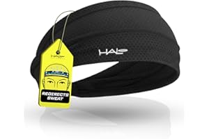 Halo Headband AIR Series-Bandit - 4" Wide Pullover Sweatband for Men and Women- Keeps Hair in Place and Sweat Off Your Face