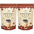 Soeos Boba Pearls, Black Tapioca Pearls 8.8 oz (Pack of 2), Black Sugar Flavor Boba Pearls for Bubble Tea, Smoothies & Desserts – Sweet, Chewy, and Ready to Cook