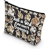 LEVLO Funny Bunny Cosmetic Bag Animal Lover Gift Just A Girl Who Loves Bunnies Makeup Zipper Pouch Bag Bunny Lover Gift For Women Girls (Bunnies B Bag)