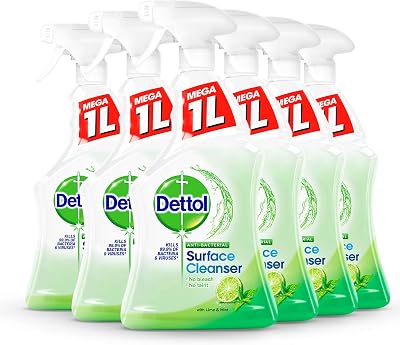 Dettol Antibacterial Disinfectant Spray Lime & Mint 6x1L Pack
