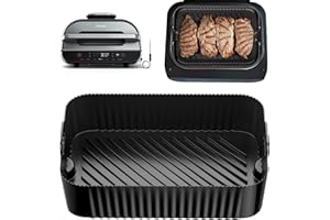 HUIRUSO Silicone Air Fryer Liner for Ninja FG551, Reusable Air Fryer Accessories, Non-Stick Airfryer Compatible Ninja Foodi Grill 5.7L