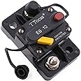 T Tocas Waterproof Circuit Breaker 10A E69 for Marine Truck Boat RV Automotive Mid Range Mini T3 Manual Reset Switchable Compact Medium IP66 (10a)