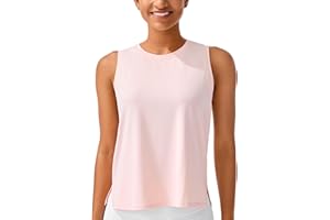 JOYSPELS Ice Silk Crop Workout Tank Tops for Women Cool-Dry Sleeveless Loose Fit Yoga Shirts