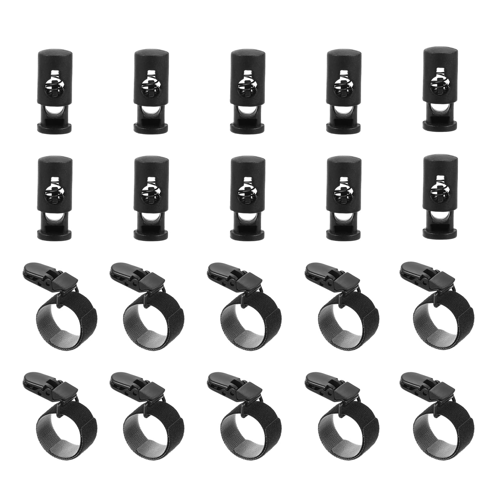 PATIKIL 20 Pcs Garden Flag Stopper and Clips, Flag Rubber Stop and Tiger Clips, Black