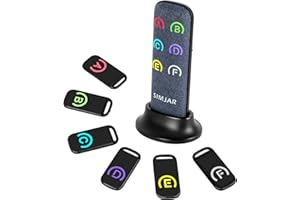 Key Finder with Thinner Receivers & Advanced Fabric Remote, Simjar 80dB+ RF Item Locator with 131ft Working Range, 1 RF Transmitter & 6 Receivers…