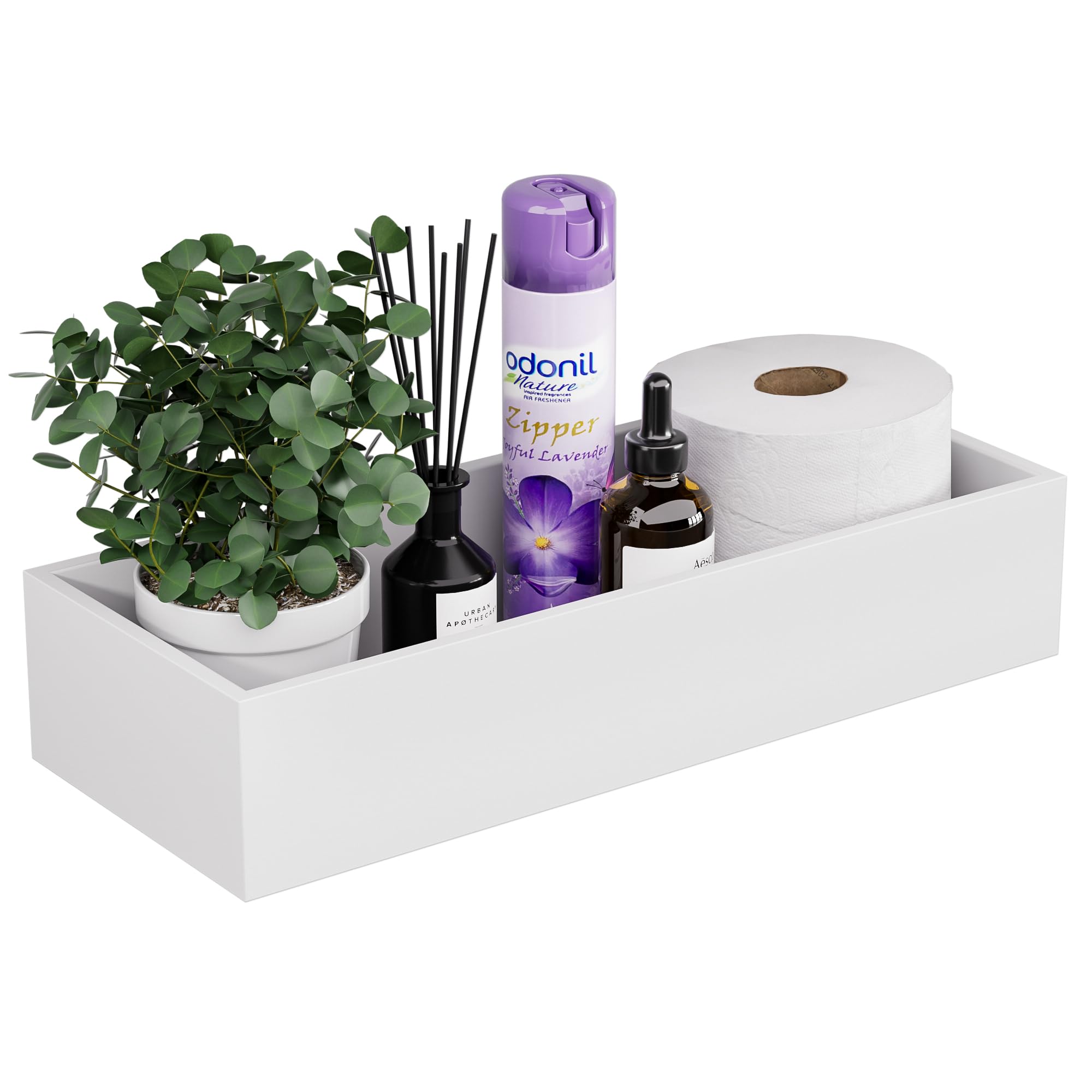 Photo 1 of ZHWS Toilet Paper Basket, Bathroom Basket, Toilet Tank Tray for Storage Toiletries, Back of Toilet Organizer, Bathroom Vanity Tray for Makeup, Decorative Tray, Toilet Tank Basket 15" x 6" x 3 White