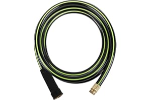 Worth Leader Short Garden Hose 3/4 in. x 10 ft. -No Kink, Flexible, Leakproof, Male to Female Fittings -Heavy Duty Durable PVC Lightweight Water Pipe with Brass Aluminum End for Household & Commercial
