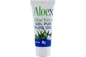 Aloex Pure Aloe Vera Gel 96.8% Organic | Soothing Hydrating Skin Gel for Face Body & Hands | Non-Sticky, Fast Absorbing (60 g