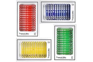 Bysameyee Prepared Microscope Slides for Kids, 48pcs Plastic Animals Insects Plants Flowers Sample Specimens for Students Children Homeschooling Biology Science Programs