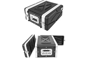 MUZNOTE 4U ABS Rack Case Shallow 12" Depth,19" Rackmount Flight Road Travel Case,Waterproof ProtectiveHard Case with Customiz