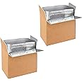 YSSOA 2 Pack Insulated Shipping Boxes with Aluminum Foil Liner,Thermal Insulation Cold Pack Shipping Boxes for Frozen, Reusable Styrofoam Cooler Box, Small Mailing Box, 19''x12''x16''