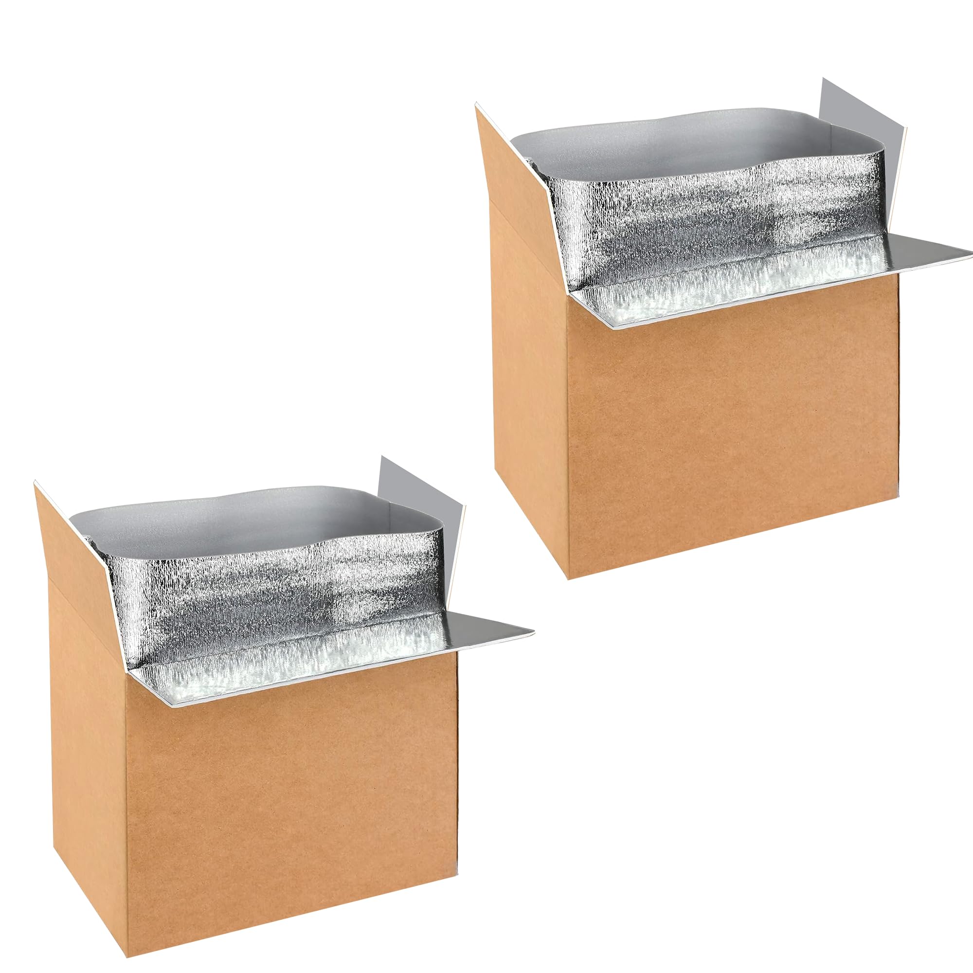 Photo 1 of (USED/FAIR) YSSOA 2 Pack Insulated Shipping Boxes with Aluminum Foil Liner,Thermal Insulation Cold Pack Shipping Boxes for Frozen, Reusable Styrofoam Cooler Box, Small Mailing Box, 19''x12''x16''