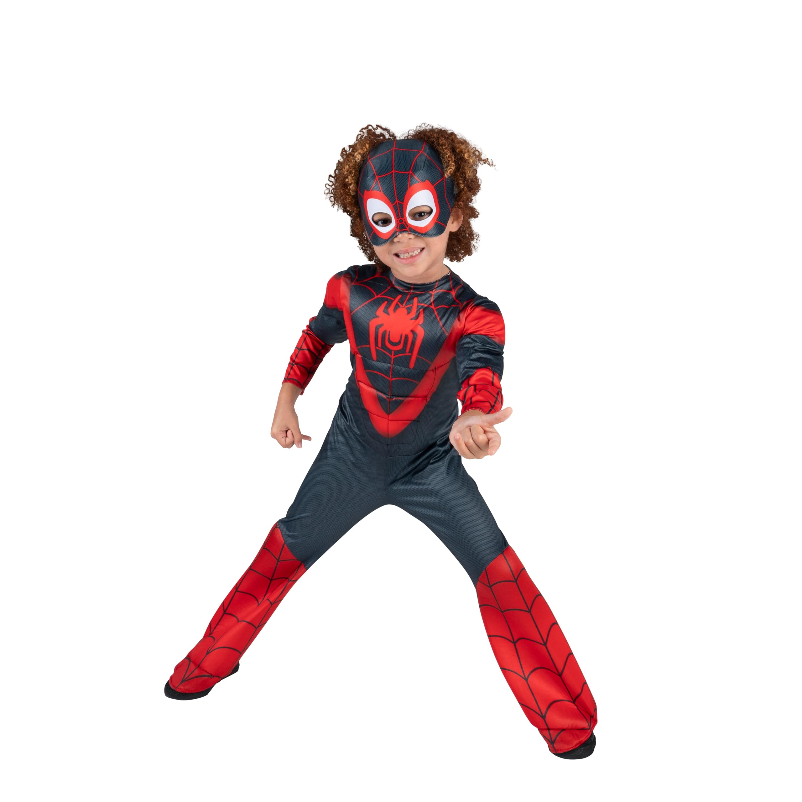 MARVEL Official Toddler Deluxe Halloween Costume - Premium Quality Padded Jumpsuit and Fabric Headpiece (3T-4T)