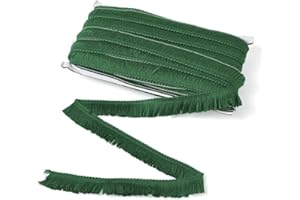 MegaPet Polyester Fringe Tassel Lace Trim 1 Inch x 82 Feet Chainette Fringe Fibre Trim Green for Sewing Quilting Clothes Acce