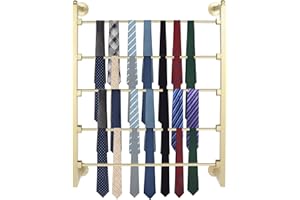 KUNGHEI 5 Tier Wall Mount Tie Rack Scarf Display Belt Pants Hangers Scarves Hijab Stand, Ribbon Organizer Holder Wrapping Paper Spool Storage Towel Rack for Retail Store,Home,Craft Room,Florist