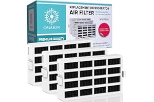 OMAEON W10311524 Fresh Flow Air Filter For Whirlpool Refrigerator 2319308, W10335147, W10335147A, W10315189, AIR1, 1876318, AP4538127, AH2580853, EA2580853, PS2580853, 2319303 (3 Pack)