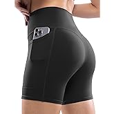 POSHDIVAH Women's Creamluxe Yoga Shorts with Pockets - 2.5"/4"/6"/8"/10" High Waisted Workout Volleyball Running Shorts