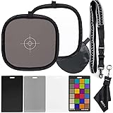 12x12 Foldable White Balance 18% Gray Reference Reflector Grey Card with Carry Case for Photography & Camera Color Correction