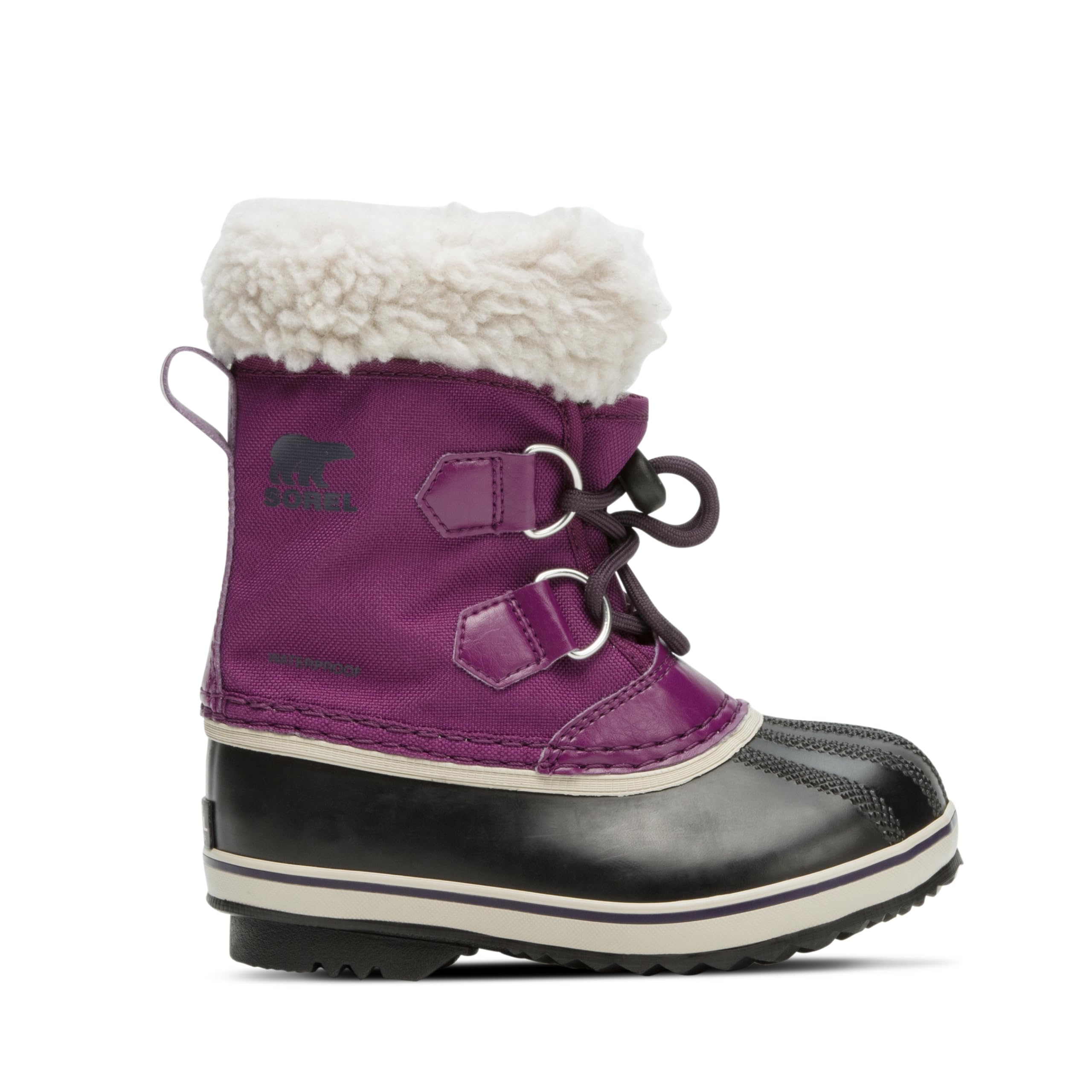 SOREL Children’s Yoot Pac Nylon Waterproof Boot – Wild Iris, Dark Plum – 10