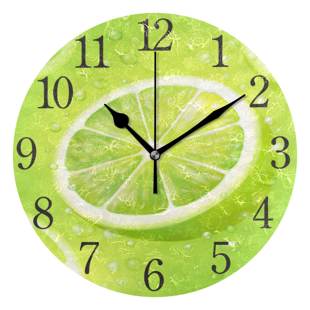 ISAOA 9.5 Inches Modern Wall Clock,Rose Gold Marble Silent Non-ticking Round Desk Clock Cube Clock for Bedrooms,Kids,Living Room,Kitchen (Green)