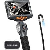 Teslong Two-Way Articulating Borescope with Light, 5-inch IPS Endoscope Inspection Camera with Articulation Head, Automotive Mechanics Fiber Optic Scope-0.33inch