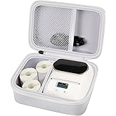 Case Compatible with Phomemo M110 Label Maker - Portable Mini Bluetooth Thermal Label Maker Carrying Storage Bag for Printer Labels, USB Cable and Accessories (Box Only) - White