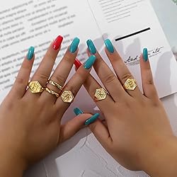 U7 Letter Ring for Women Gold Plated Open Wrap