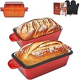 AILITOR 9x5 Enameled Cast Iron Loaf Pan with Lid - 2 in 1 Homemade Sourdough Bread Baking Pan