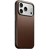 NOMAD Modern Leather Case Brown Compatible with iPhone 17 Pro Leather Magsafe Charging Compatible Phone Case for iPhone 17 Pro