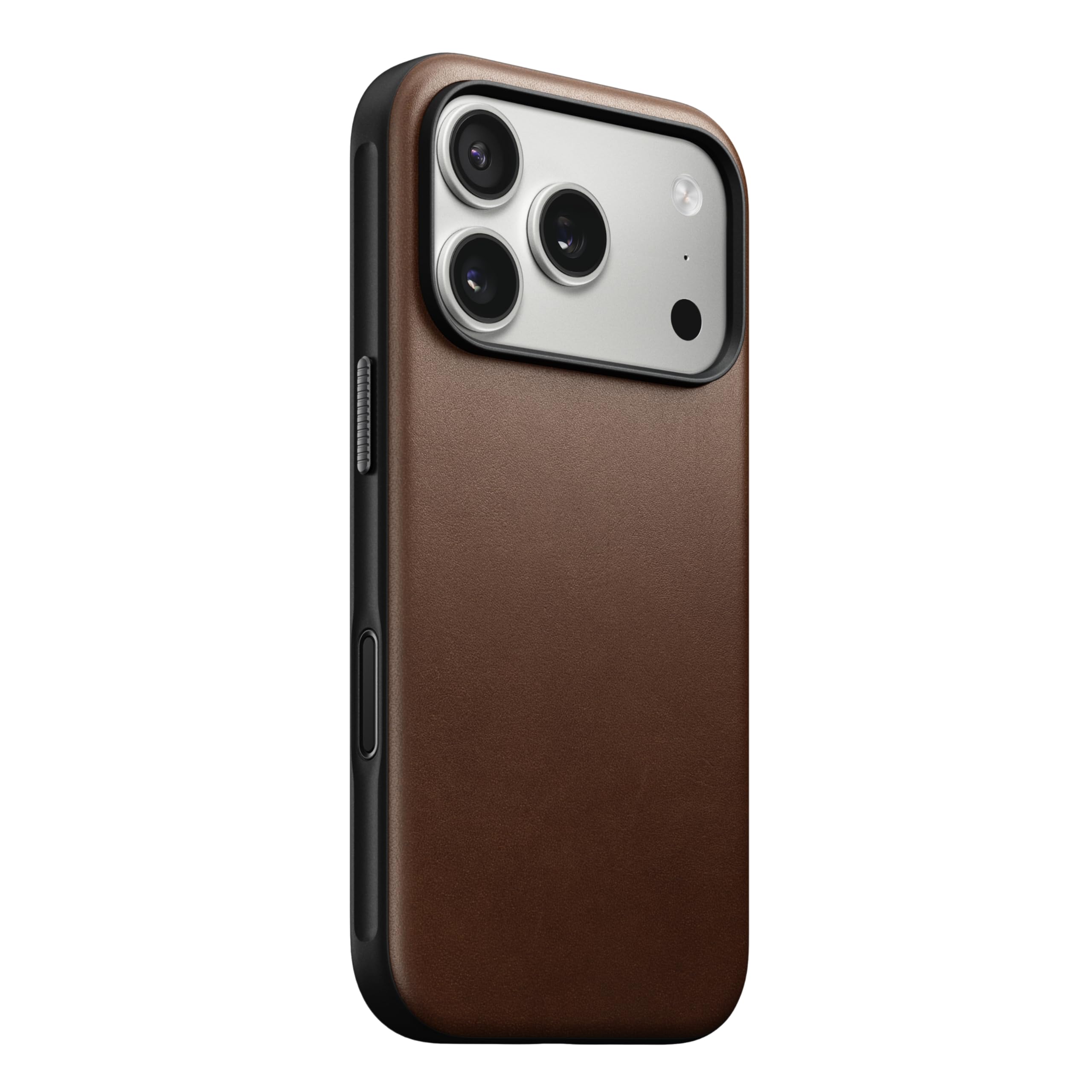 NOMAD Modern Leather Case Brown Compatible with iPhone 17 Pro Leather Magsafe Charging Compatible Phone Case for iPhone 17 Pro
