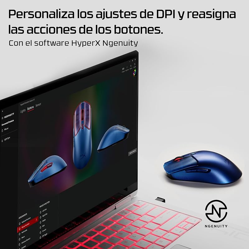Pulsefire Haste 2 S - Ratón Gaming inalámbrico, Carcasa de magnesio, Ultra-Ligero 64g, batería 120h, Glass Skates, Sensor 26K, Color Plata
