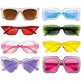8 Mixed Style Party Sunglasses Retro Colored Party Favors Bulk Classic Costume Glasses for Women