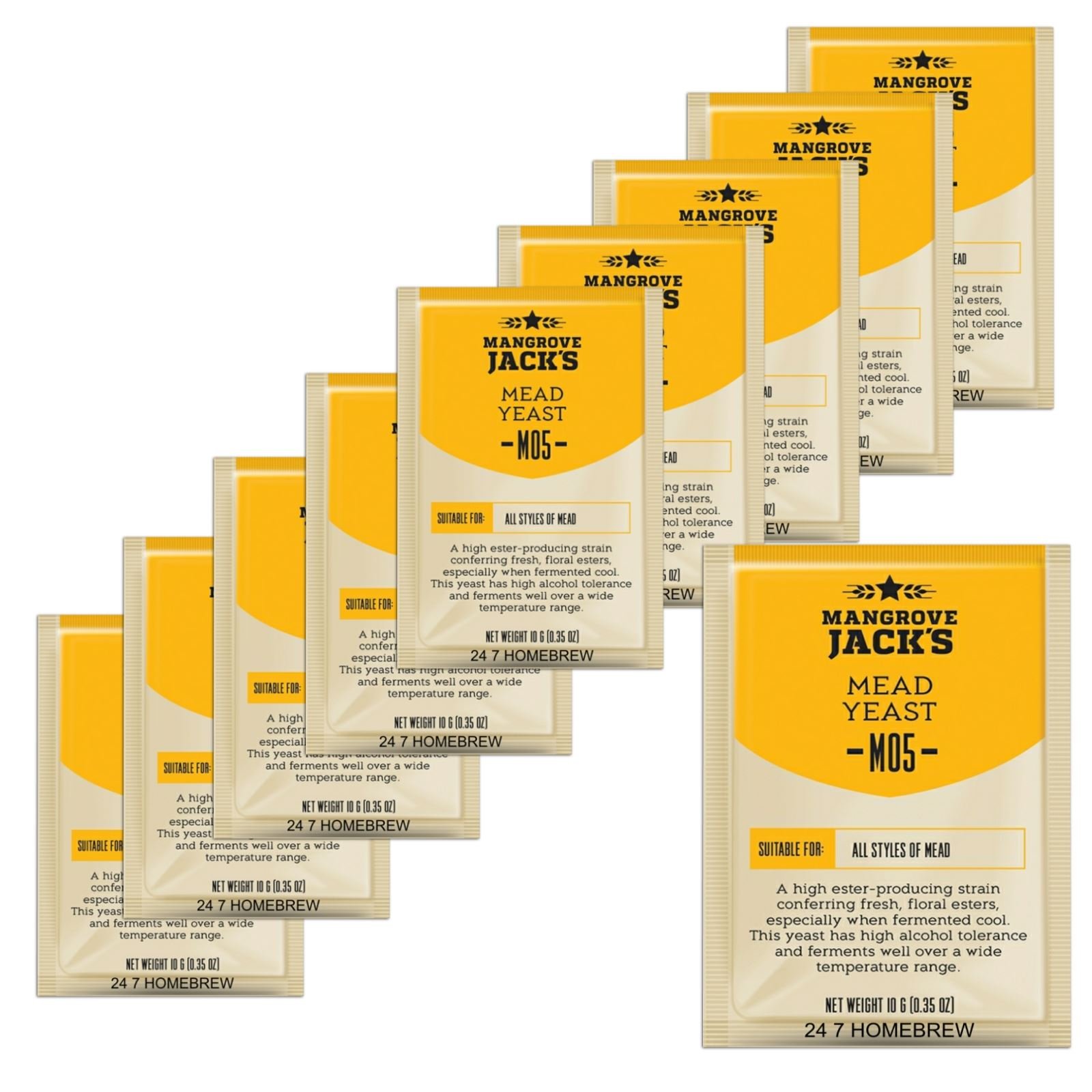 10x Mangrove Jack’s Craft Series Mead Yeast M05 (10g)