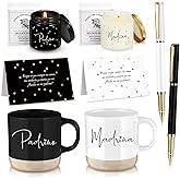 Baderke 2 Set 8 Pcs Godparents Proposal Gift Madrina Padrino Mug Will You Be My Godparents from Godchild Card Scented Candle Jar Ballpoint Pen Valentines Baptism Gift for Godmother Godfather(Spanish)