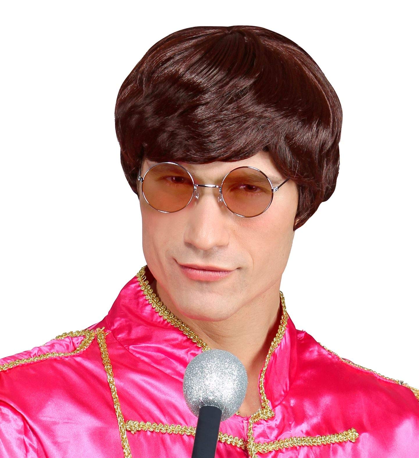 Widmann W MILANO Party Fashion 00619 – Wig 60s Mersey Beat, Brown, Carnival, Theme Party