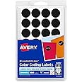 Avery Color-Coding Removable Labels, 3/4 Inch Round Labels, Black, Non-Printable, 1,008 Dot Stickers Total (5459)