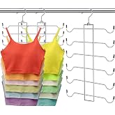 Metal Tank Top Hanger 2 Pack, 360&deg; Swivel Closet Organizers and Storage | Space Saving Bra Organizer with 24 Access Hooks, Apartment College Dorm Room Essentials, Small Space Organization Solution
