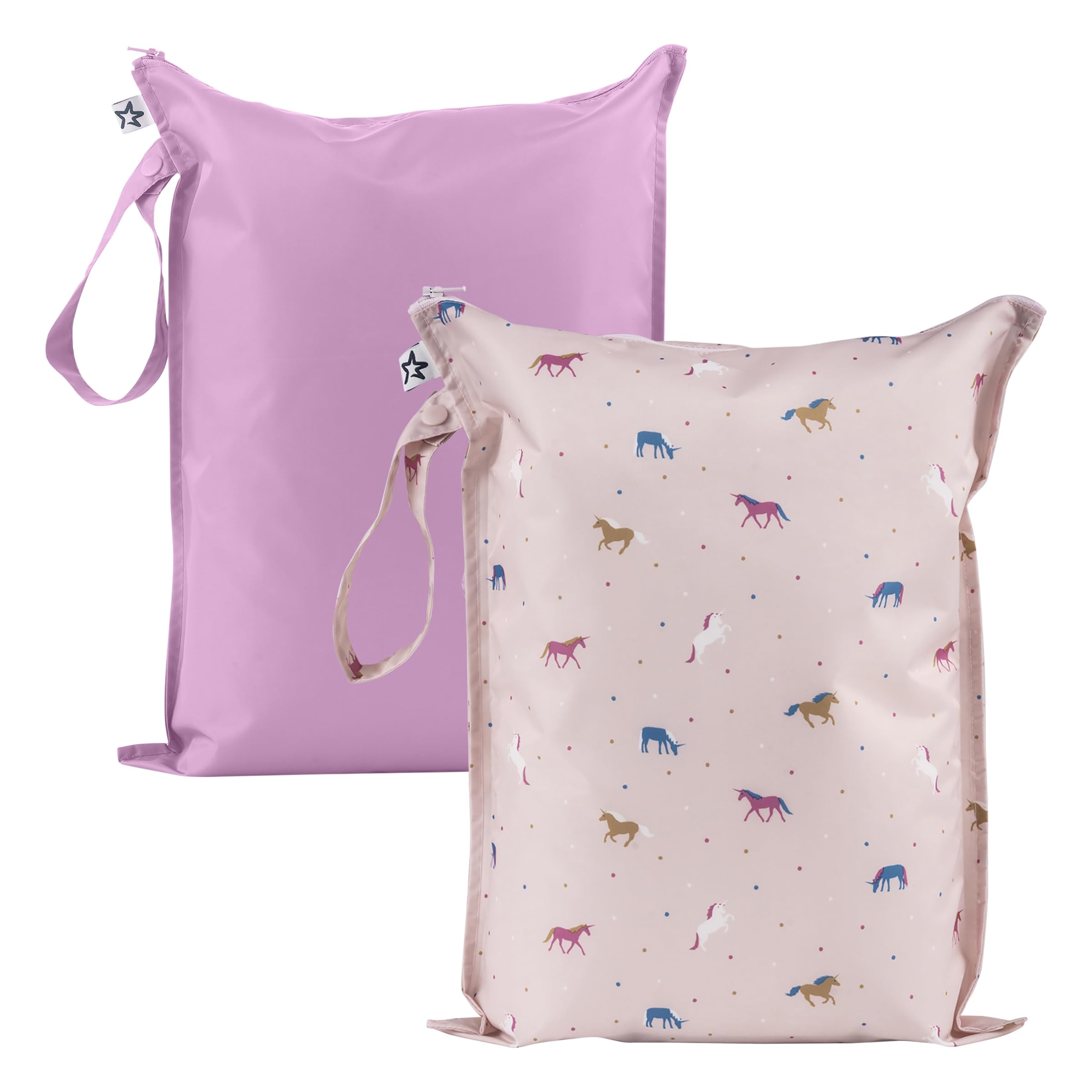Photo 1 of Tiny Twinkle Mess-Proof Waterproof Wet Dry Bag | 2-Pack Reusable Wet Bags for Swimsuits & Baby Clothes | Leakproof Wet Bag for Travel & Diaper Changes for Baby (Unicorn)