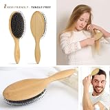 BESTOOL Hair Brush Boar & Nylon Bristles Round Paddle Eco Bamboo view 5