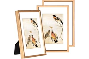 BKABOT 3.5x5 Picture Frame Set of 3, Gold Metal Photo Frames with HD Glass, Fits 2.5x3.5 with Mat or 3.5x5 without Mat, Wall Hanging and Table Display
