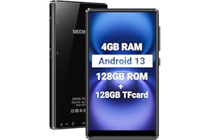 MECHEN 256GB WiFi MP3 Player with Bluetooth, Android 13 and Wi-Fi Streaming, 5" 1080P IPS Display, preinstalled Audible, Amazon Music, Spotify, Play Store