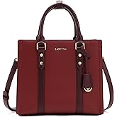 LA FESTIN Leather Top Handle Crossbody Bag for Women Small Handbag Designer Shoulder Satchel Purses with Detachable Strap