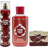 Bath & Body Works Winter Candy Apple - Fine Fragrance Mist and Shower Gel - with a Cherry On Top Bar Soap