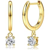 Blahanna Moissanite Earrings,S925 Sterling Silver Moissanite Hoop 1.0ct-2.0ct D Color Brilliant Earring For Women Drop Dangle Earring Moissanit e Leverback for Women Gift