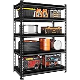 Rufokisa 5-Tier Garage Shelving Heavy Duty, 72" Metal Shelving Unit - 2250 lbs Load Capacity, 40"W x 18"D x 72"H (Black)