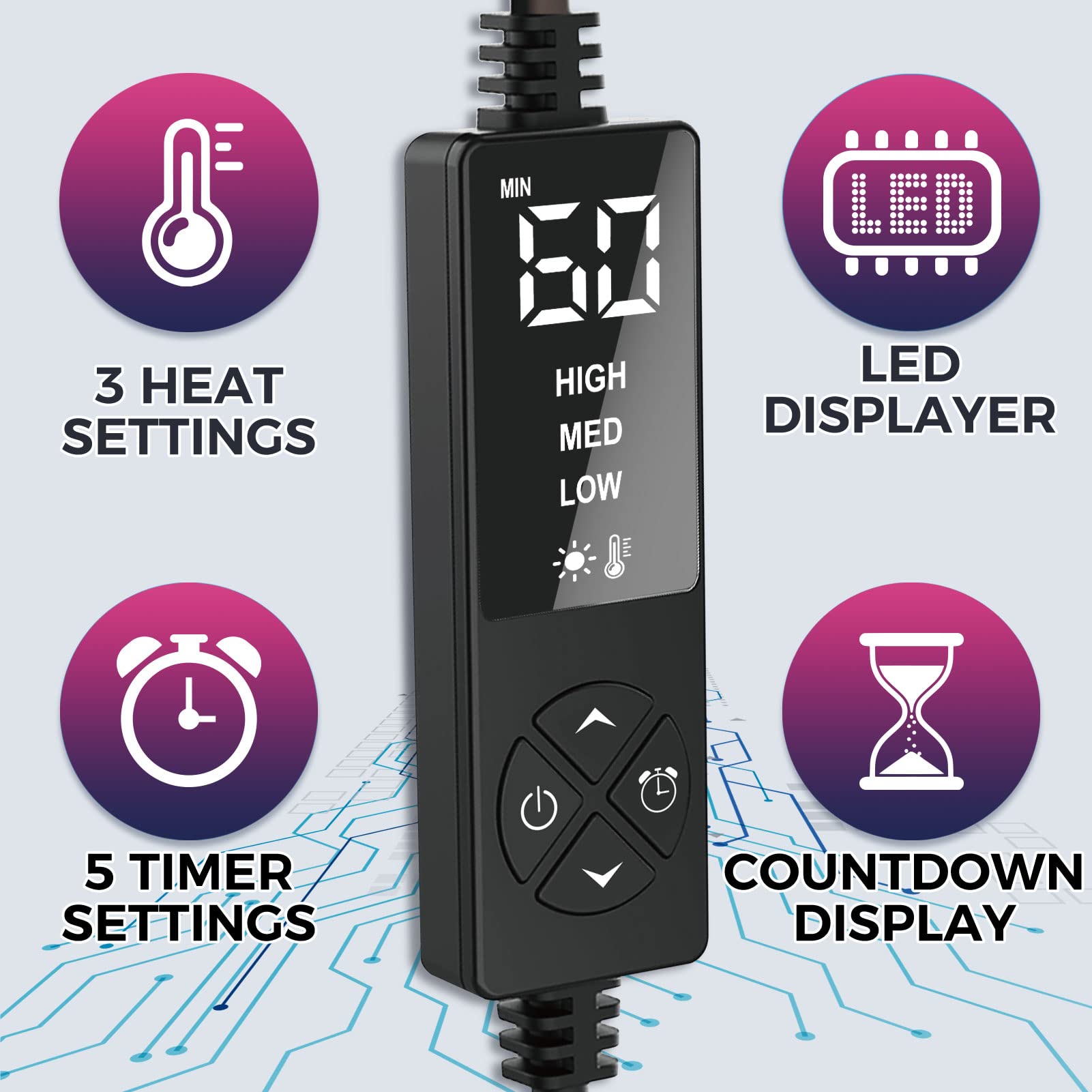 Moist Heat Sinus Pressure Relief Mask with 3 Heat Settings, Extra Large Face Heating Pad for Eyes, Sinusitis, Hormone Migraine, Tension Headache Relief Black