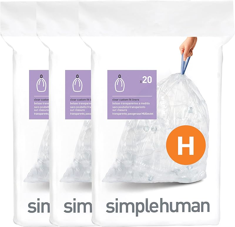 simplehuman Code H 30-35 L Liners Dispenser Packs Custom Fit Bin Bags