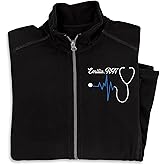 CAOMP Custom Nurse Jacket - Women's Fleece Lightweight Embroidered Full-Zip Medical Nursing Jacket