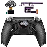 eXtremeRate Spark Back Paddles Kit for PS5 Controller BDM-030 040 050 Models, OLED Display + Clicky Trigger Stops + Ergonomic Rubberized Grips Remappable 4 Back Buttons Set for PS5 Controller - Black